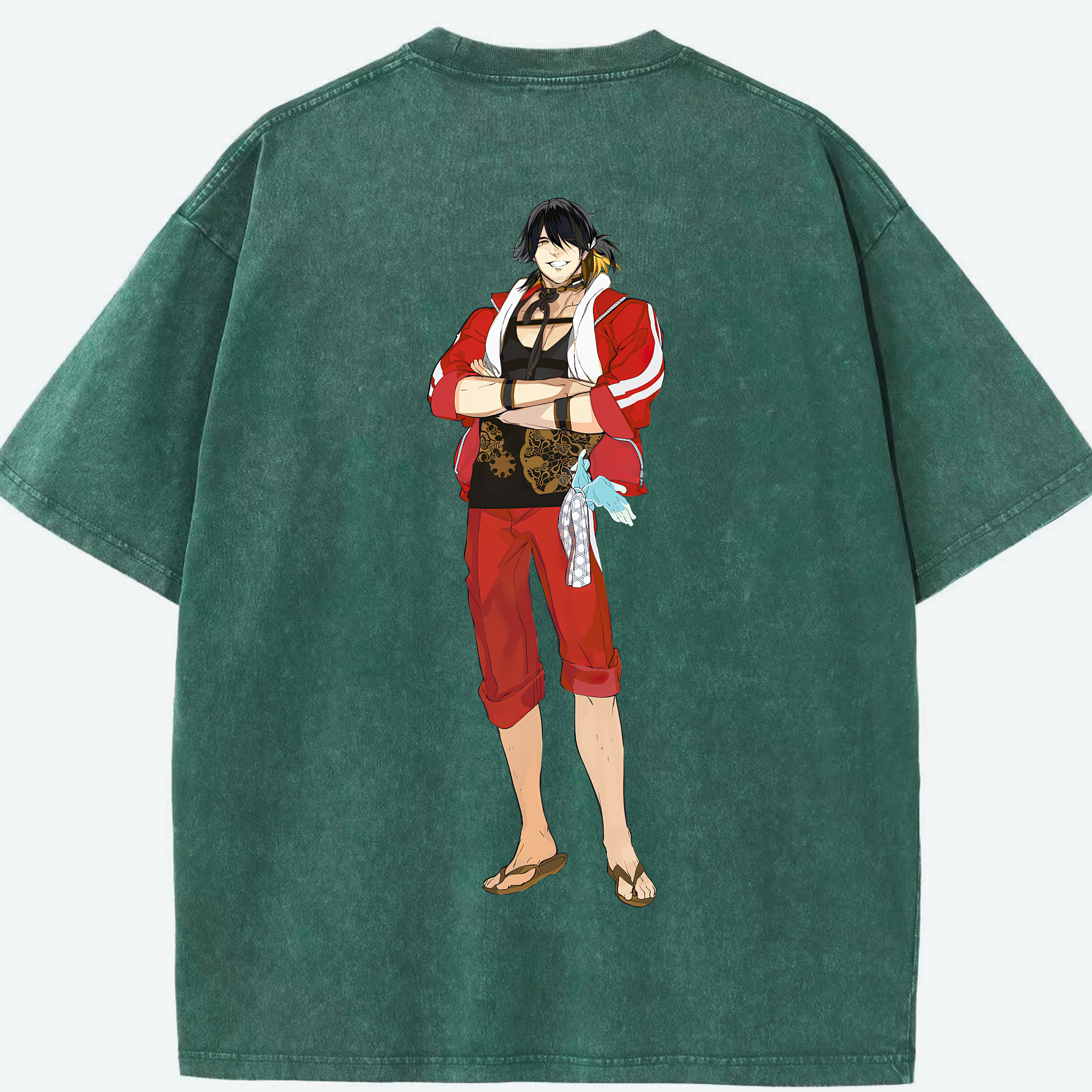 （画像用） 刀剣乱舞 Touken Ranbu 綿100% ヴィンテージ風 半袖Tシャツ（背面プリント）